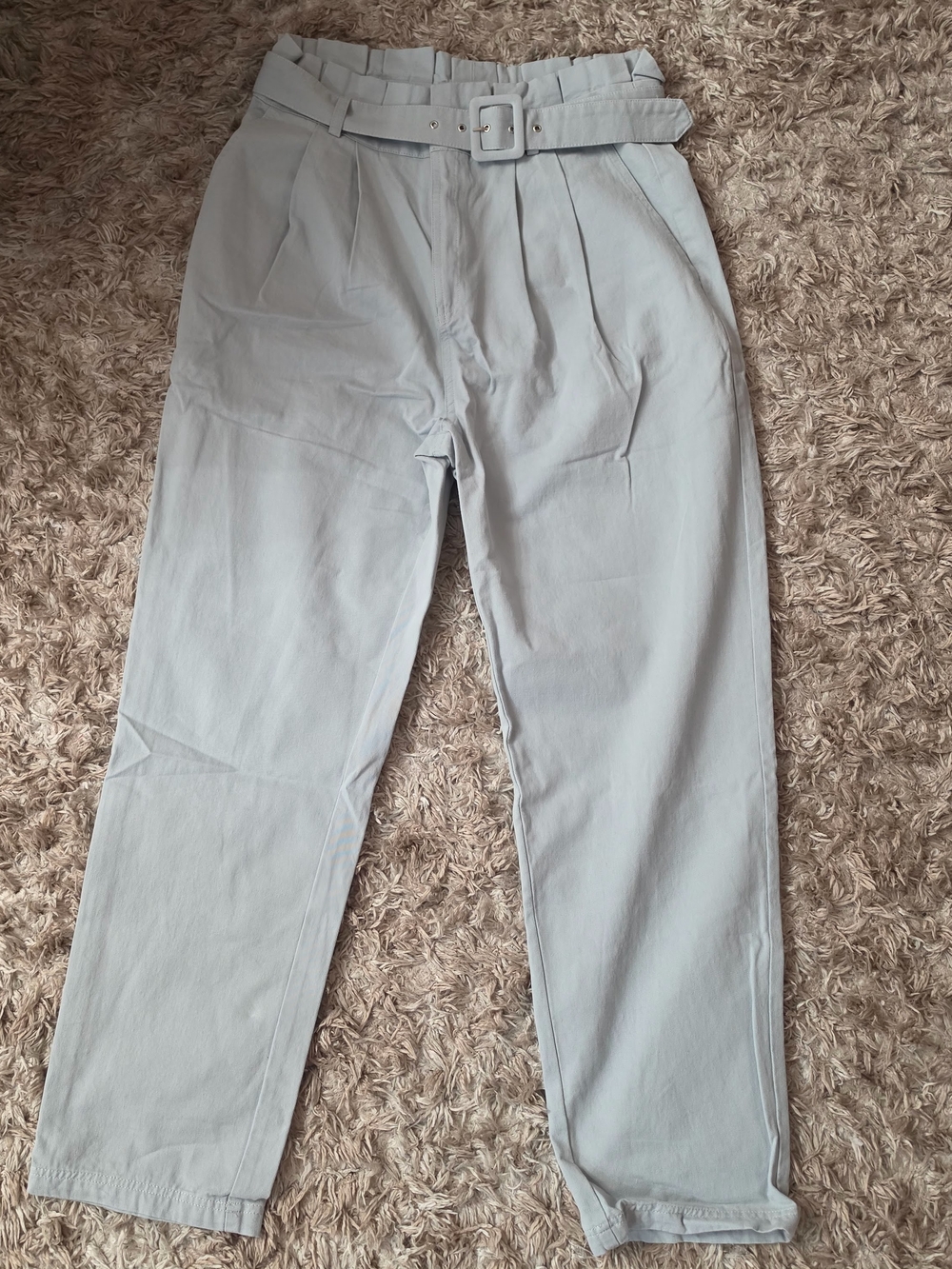 Forever 21 Paperbag Waist Pants Color DUSTY BLUE
